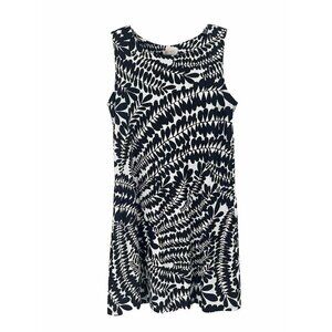 Spunk Wear Dress Sleeveless Beach Black White Print Pockets Sz Small
